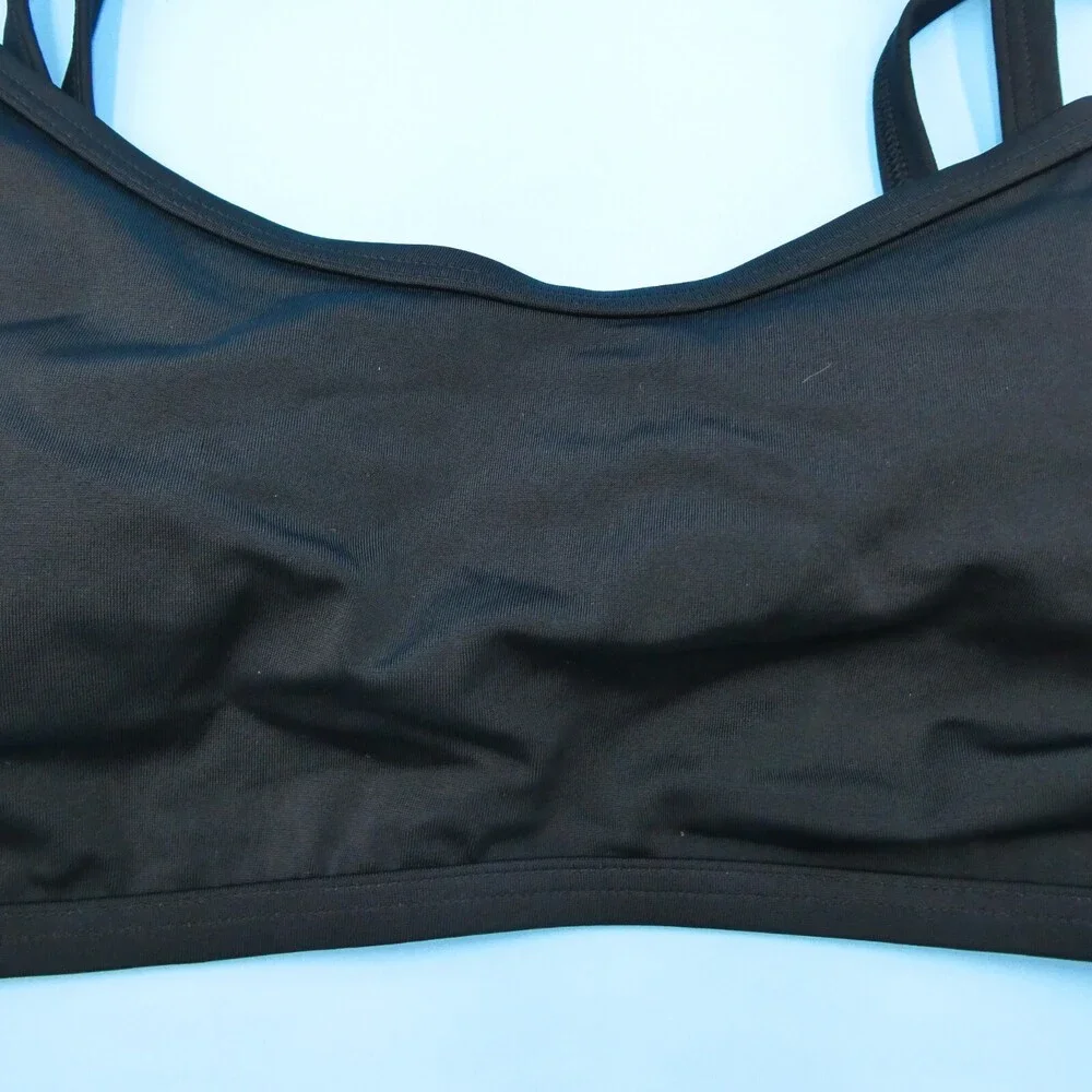 Victorias Secret Medium - DD Black Bikini Top Padded Spaghetti Swimwear Beach VS